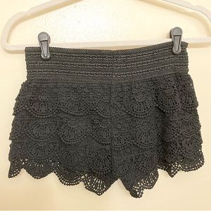 Lace Crocheted floral shorts by Rewind